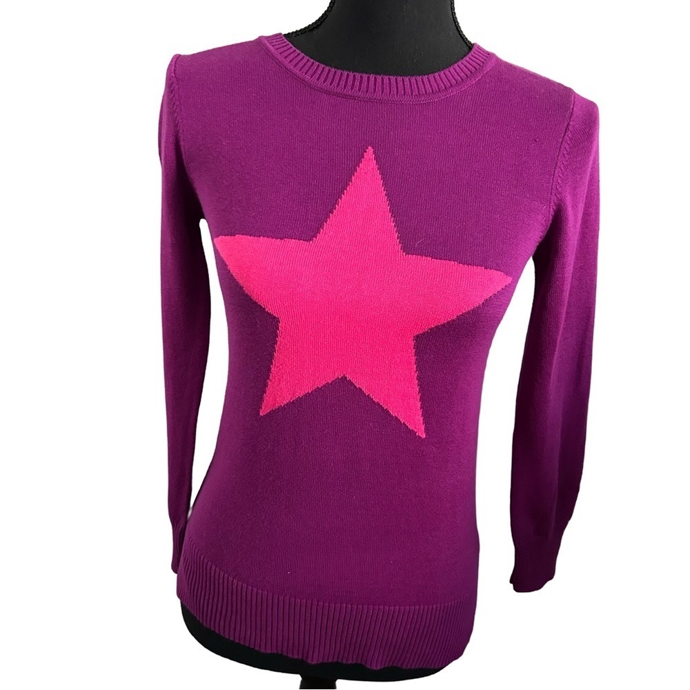 Children’s Place Magenta Sweater with Pink Star. Girls L 10/12